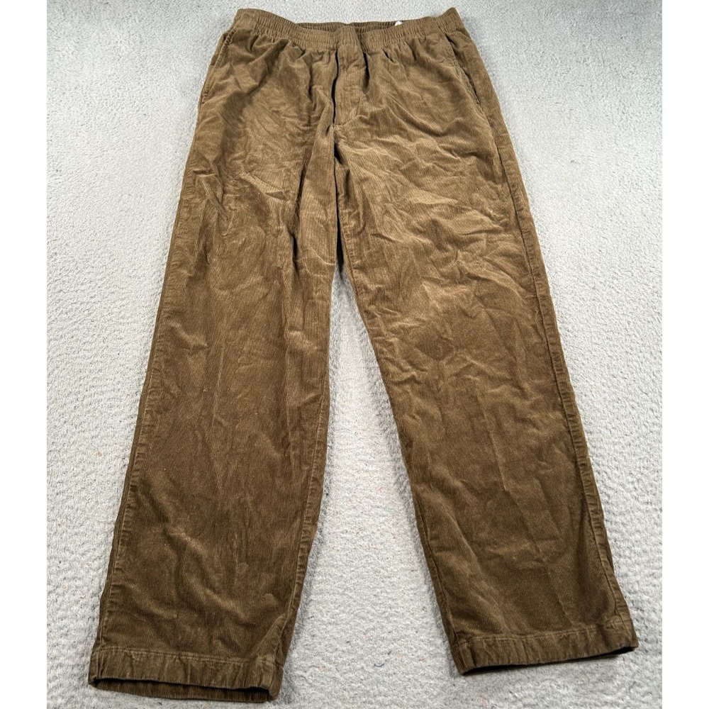 Uniqlo Pants Womens 6 Brown Corduroy Ankle Straight Preppy Pull On Stretch